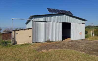 BARBERTON PYRAMID AIRFIELD – A HANGAR, VACANT STAND AND JORA UA2 AIRCRAFT